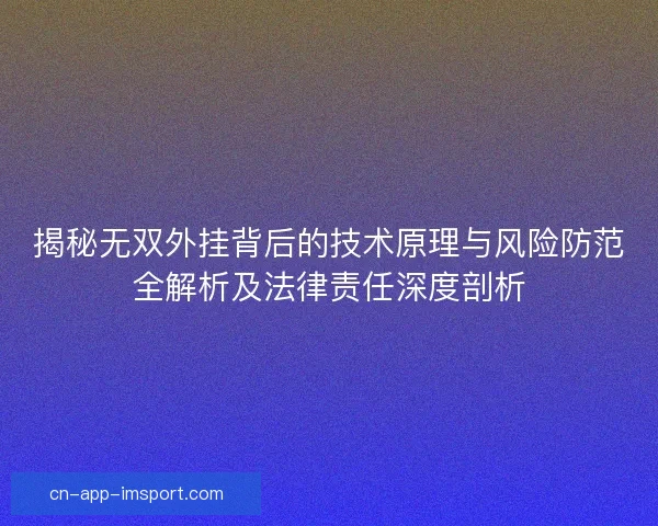 揭秘无双外挂背后的技术原理与风险防范全解析及法律责任深度剖析